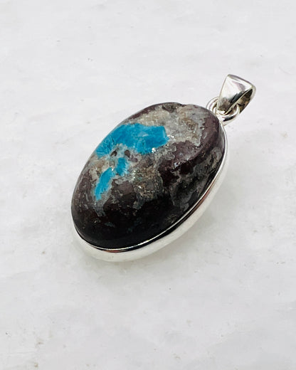 Cavansite in Matrix (India) in 0.925 Silver