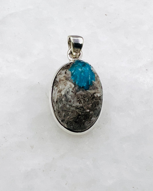 Cavansite in Matrix (India) in 0.925 Silver