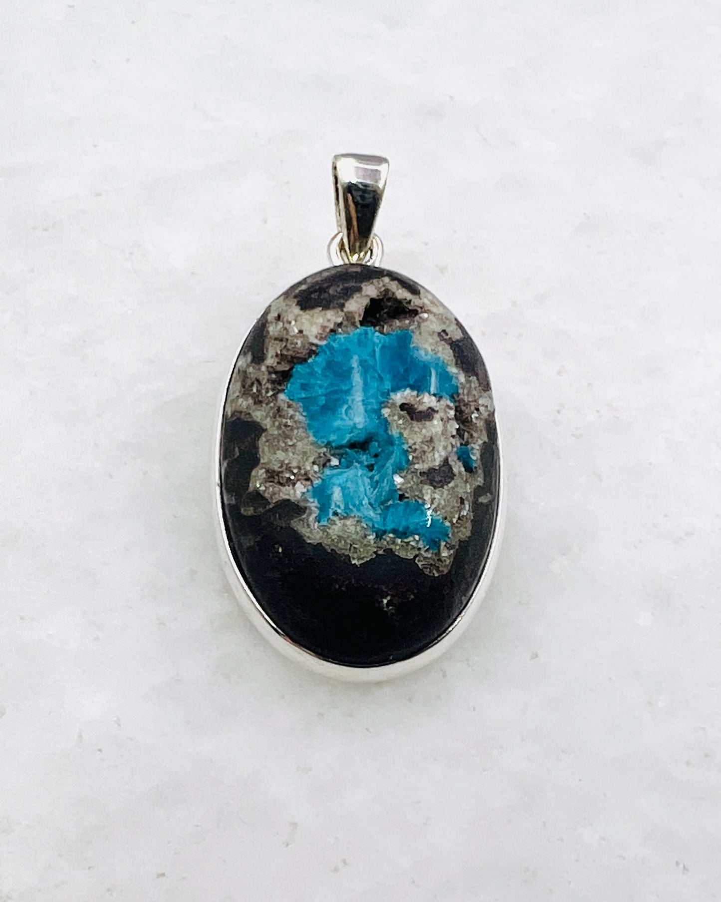 Cavansite in Matrix (India) in 0.925 Silver