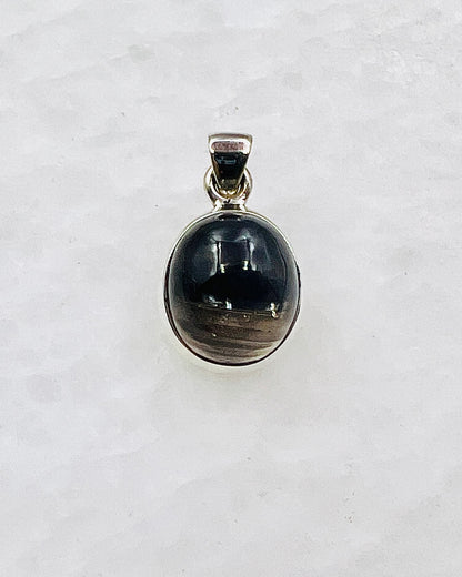 Very Rare Cat's Eye Scapolite w/ full Chatoyancy (Karur, India) in 0.925 Silver, Biotite Inclusion of Natural Oil Based Compound