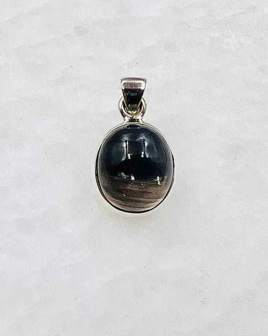 Very Rare Cat's Eye Scapolite w/ full Chatoyancy (Karur, India) in 0.925 Silver, Biotite Inclusion of Natural Oil Based Compound