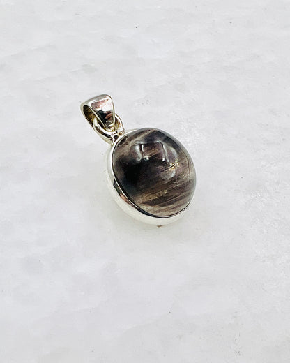 Very Rare Cat's Eye Scapolite w/ full Chatoyancy (Karur, India) in 0.925 Silver, Biotite Inclusion of Natural Oil Based Compound