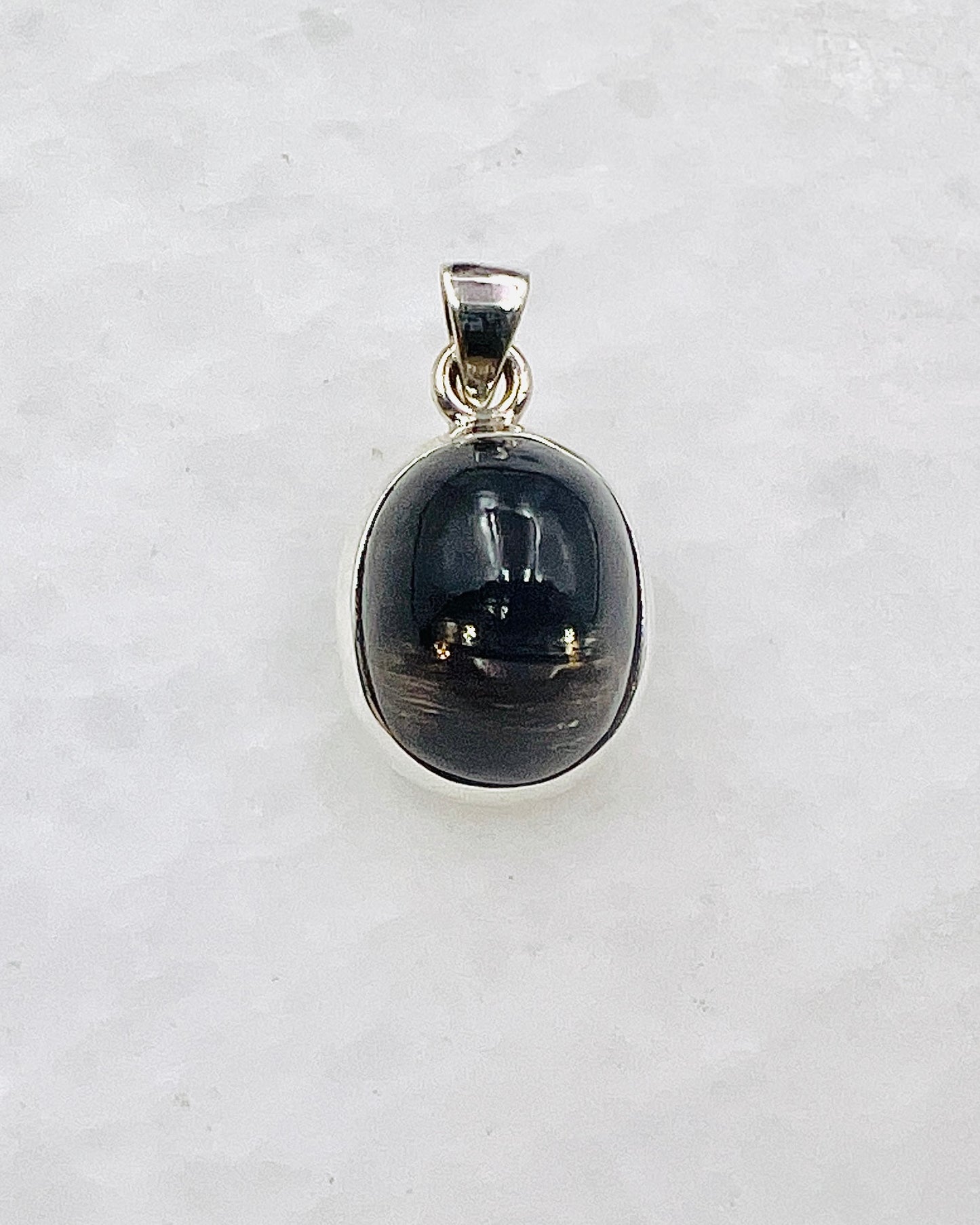 Very Rare Cat's Eye Scapolite w/ full Chatoyancy (Karur, India) in 0.925 Silver, Biotite Inclusion of Natural Oil Based Compound