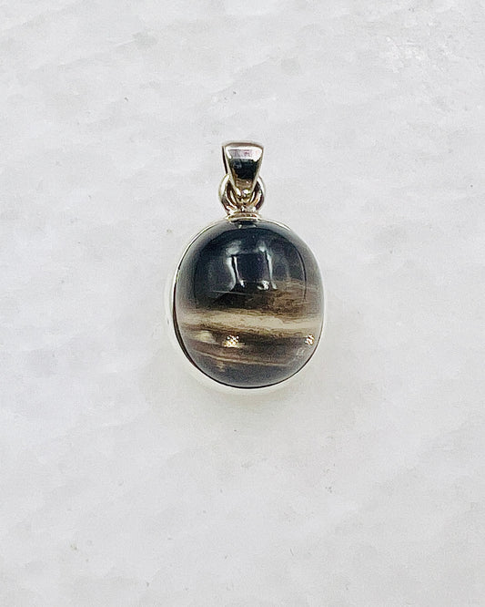 Very Rare Cat's Eye Scapolite w/ full Chatoyancy (Karur, India) in 0.925 Silver, Biotite Inclusion of Natural Oil Based Compound