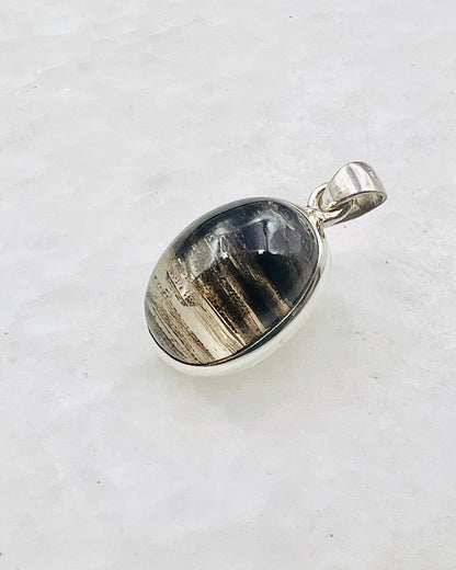 Very Rare Cat's Eye Scapolite w/ full Chatoyancy (Karur, India) in 0.925 Silver, Biotite Inclusion of Natural Oil Based Compound