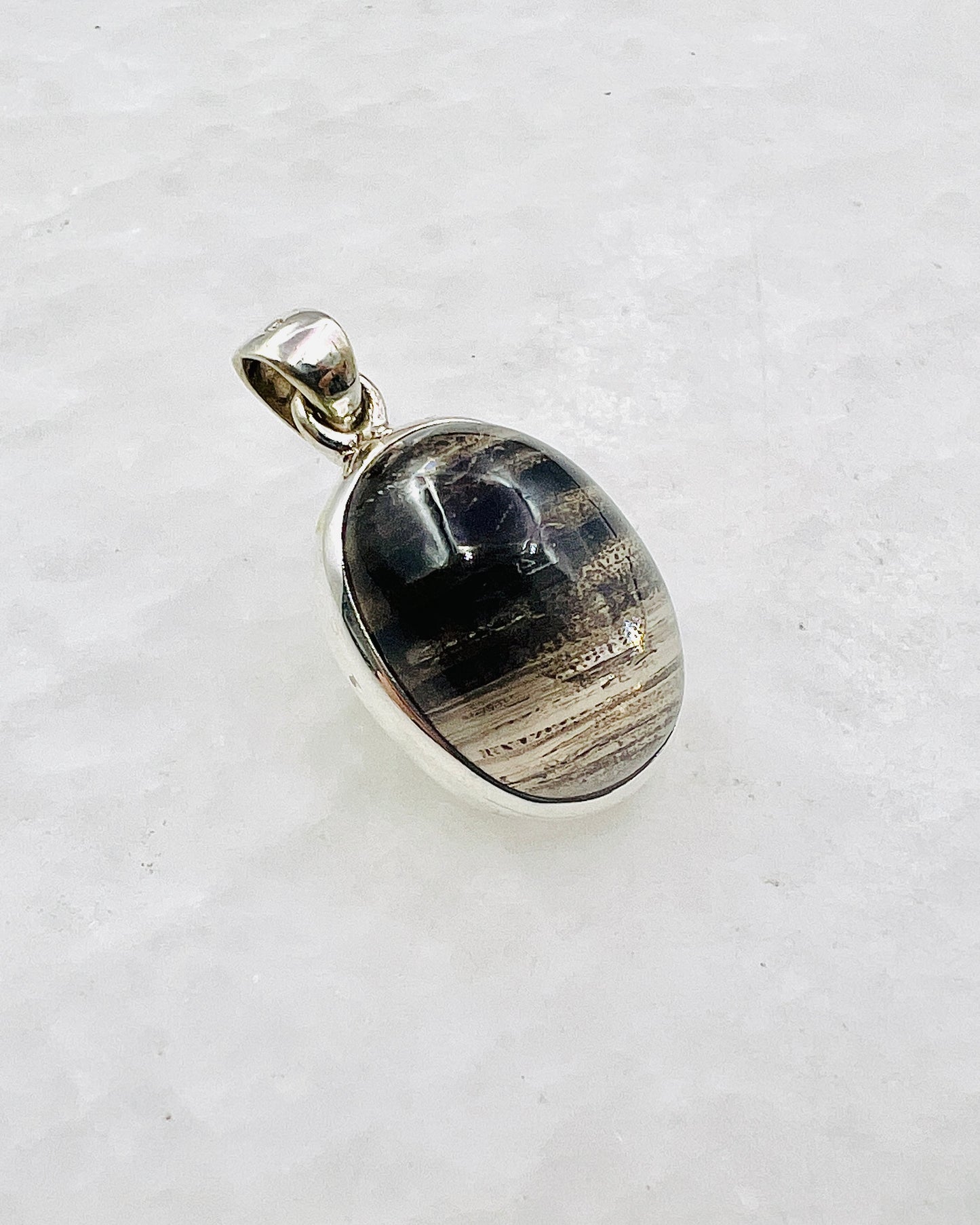 Very Rare Cat's Eye Scapolite w/ full Chatoyancy (Karur, India) in 0.925 Silver, Biotite Inclusion of Natural Oil Based Compound