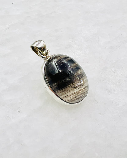 Very Rare Cat's Eye Scapolite w/ full Chatoyancy (Karur, India) in 0.925 Silver, Biotite Inclusion of Natural Oil Based Compound