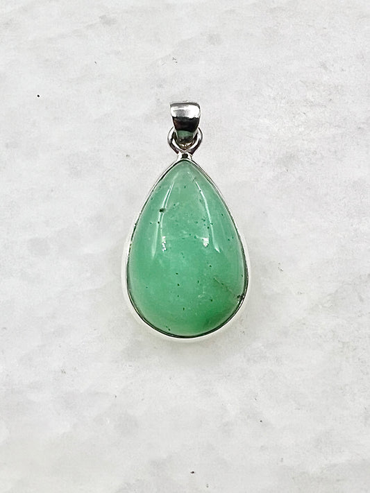 Dark Green Crysoprase in 0.925 Silver