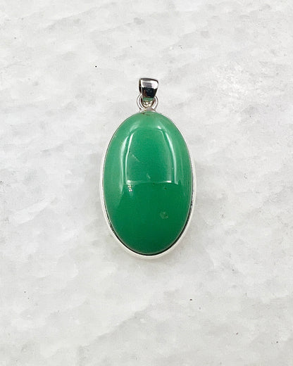 Dark Green Crysoprase in 0.925 Silver