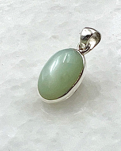 Rare Green Moonstone (Karur, India) in 0.925 Silver