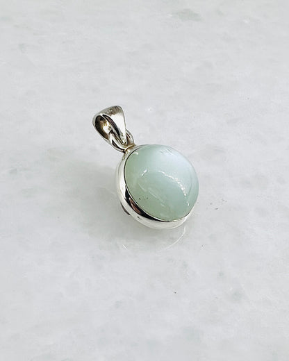 Rare Green Moonstone (Karur, India) in 0.925 Silver