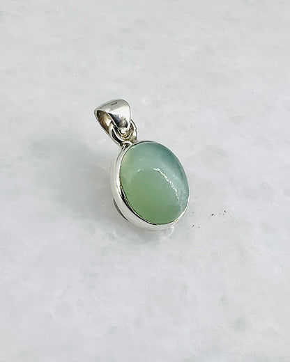 Rare Green Moonstone (Karur, India) in 0.925 Silver