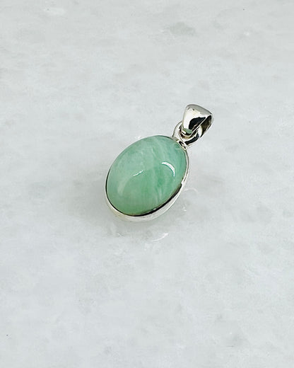 Rare Green Moonstone (Karur, India) in 0.925 Silver