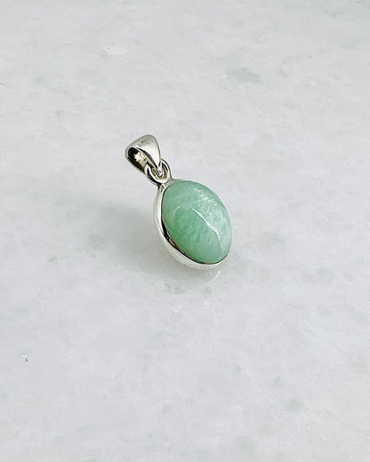 Rare Green Moonstone (Karur, India) in 0.925 Silver