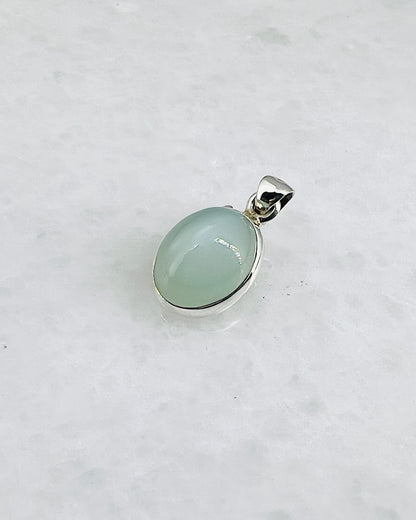 Rare Green Moonstone (Karur, India) in 0.925 Silver
