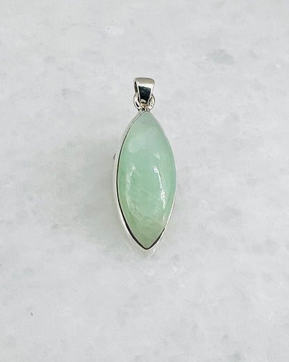 Rare Green Moonstone (Karur, India) in 0.925 Silver
