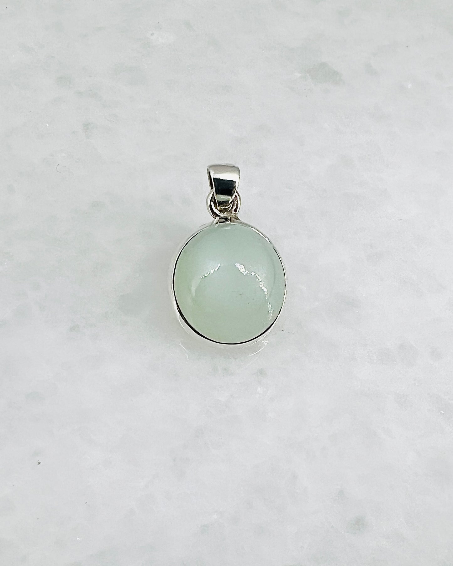 Rare Green Moonstone (Karur, India) in 0.925 Silver