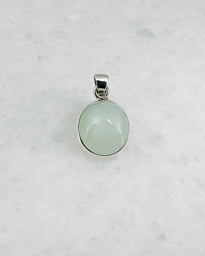 Rare Green Moonstone (Karur, India) in 0.925 Silver
