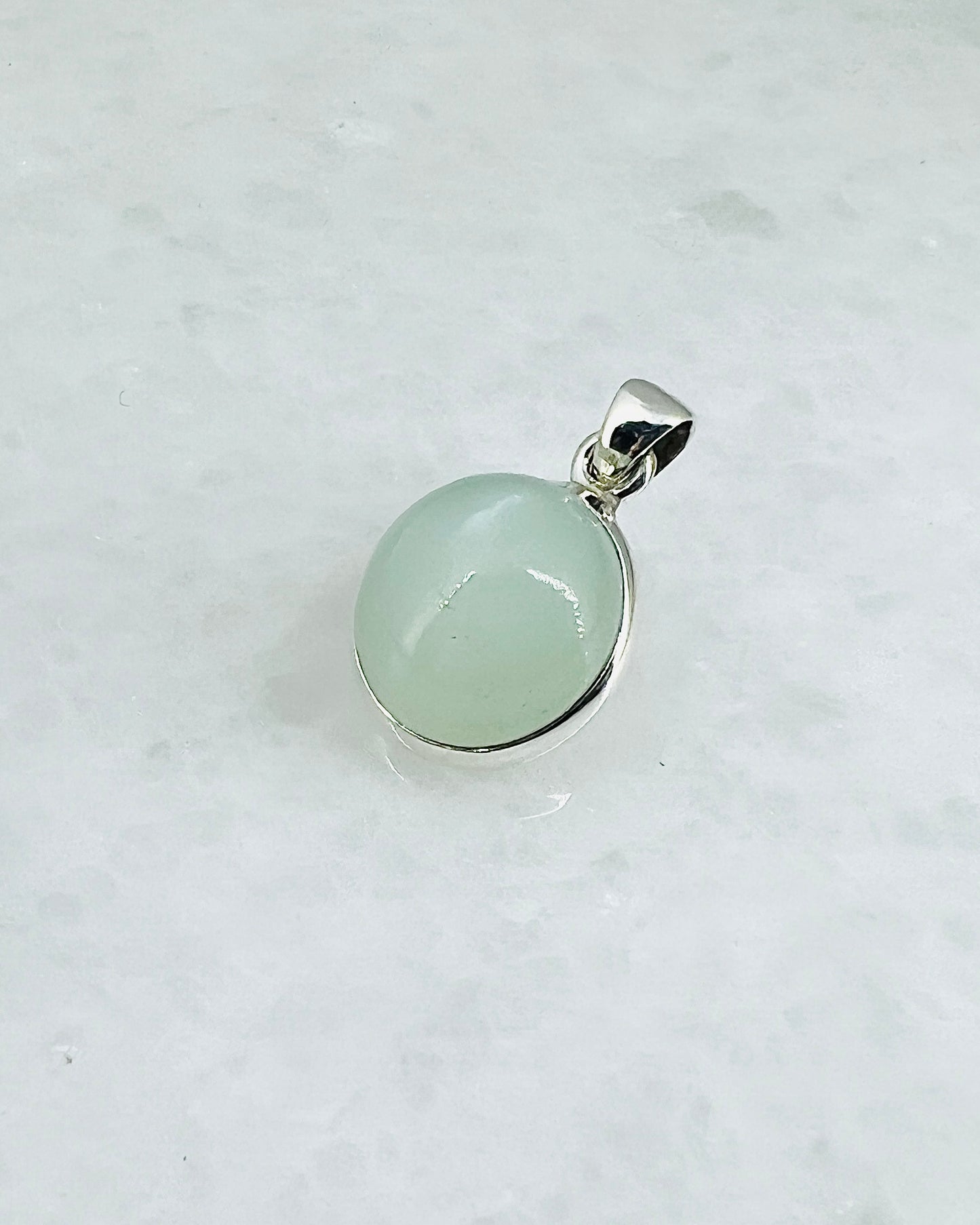 Rare Green Moonstone (Karur, India) in 0.925 Silver