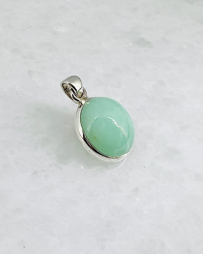Rare Green Moonstone (Karur, India) in 0.925 Silver