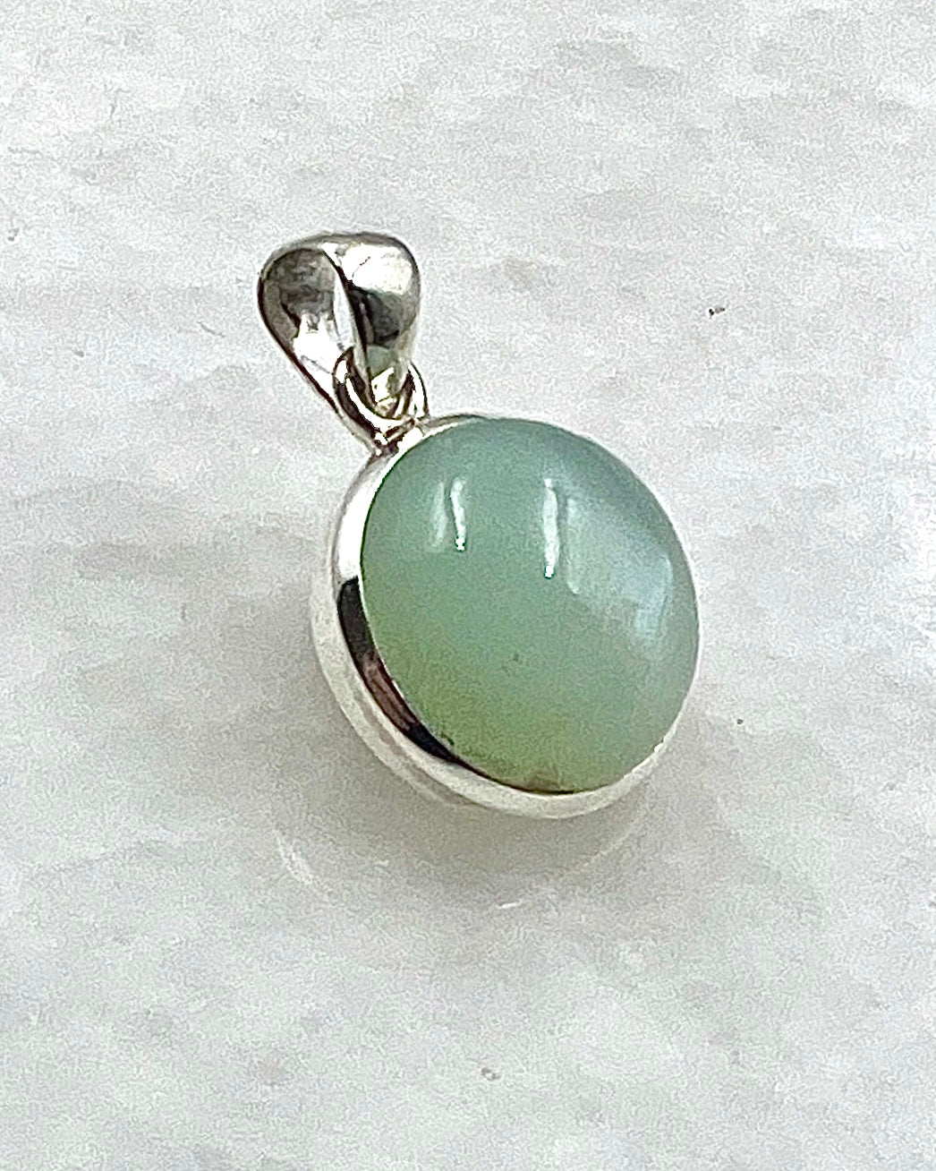 Rare Green Moonstone (Karur, India) in 0.925 Silver