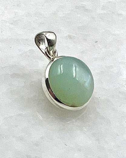 Rare Green Moonstone (Karur, India) in 0.925 Silver