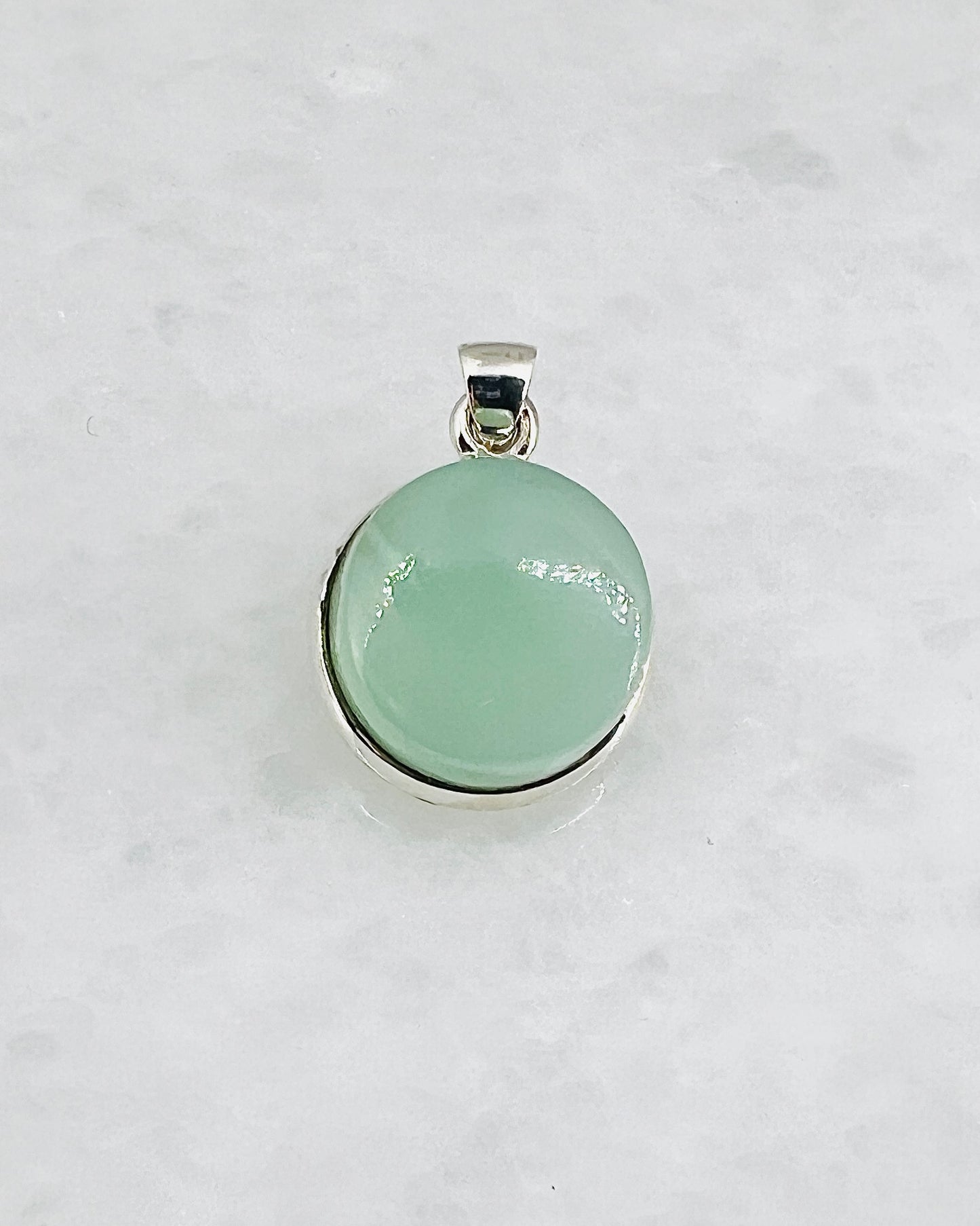 Rare Green Moonstone (Karur, India) in 0.925 Silver