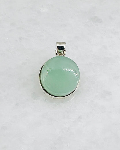 Rare Green Moonstone (Karur, India) in 0.925 Silver
