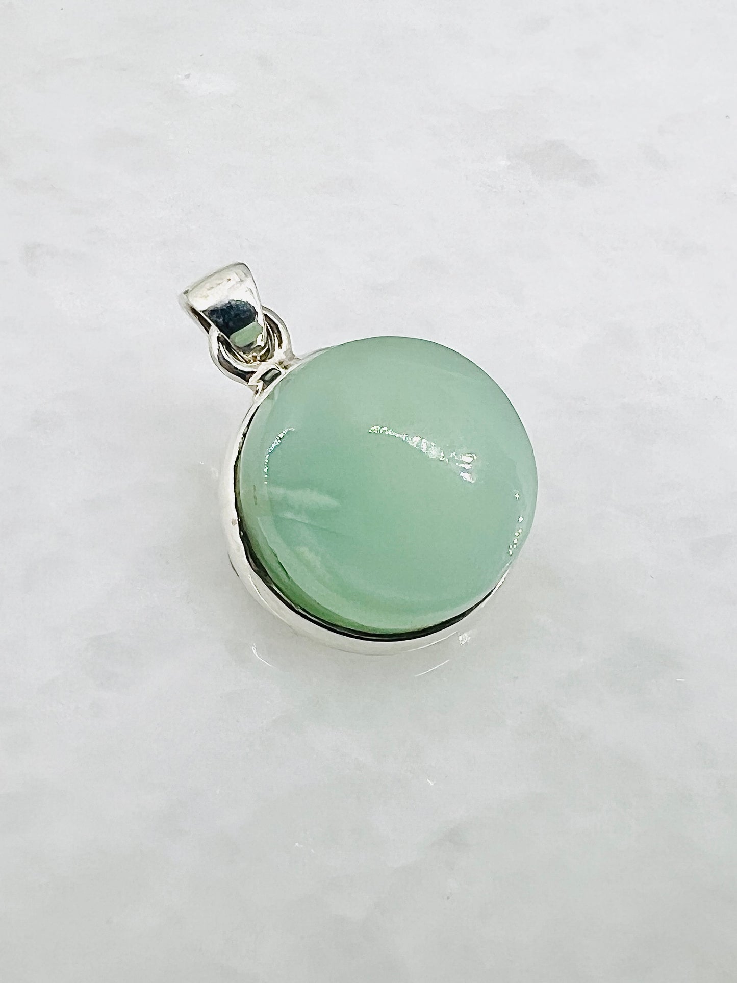Rare Green Moonstone (Karur, India) in 0.925 Silver