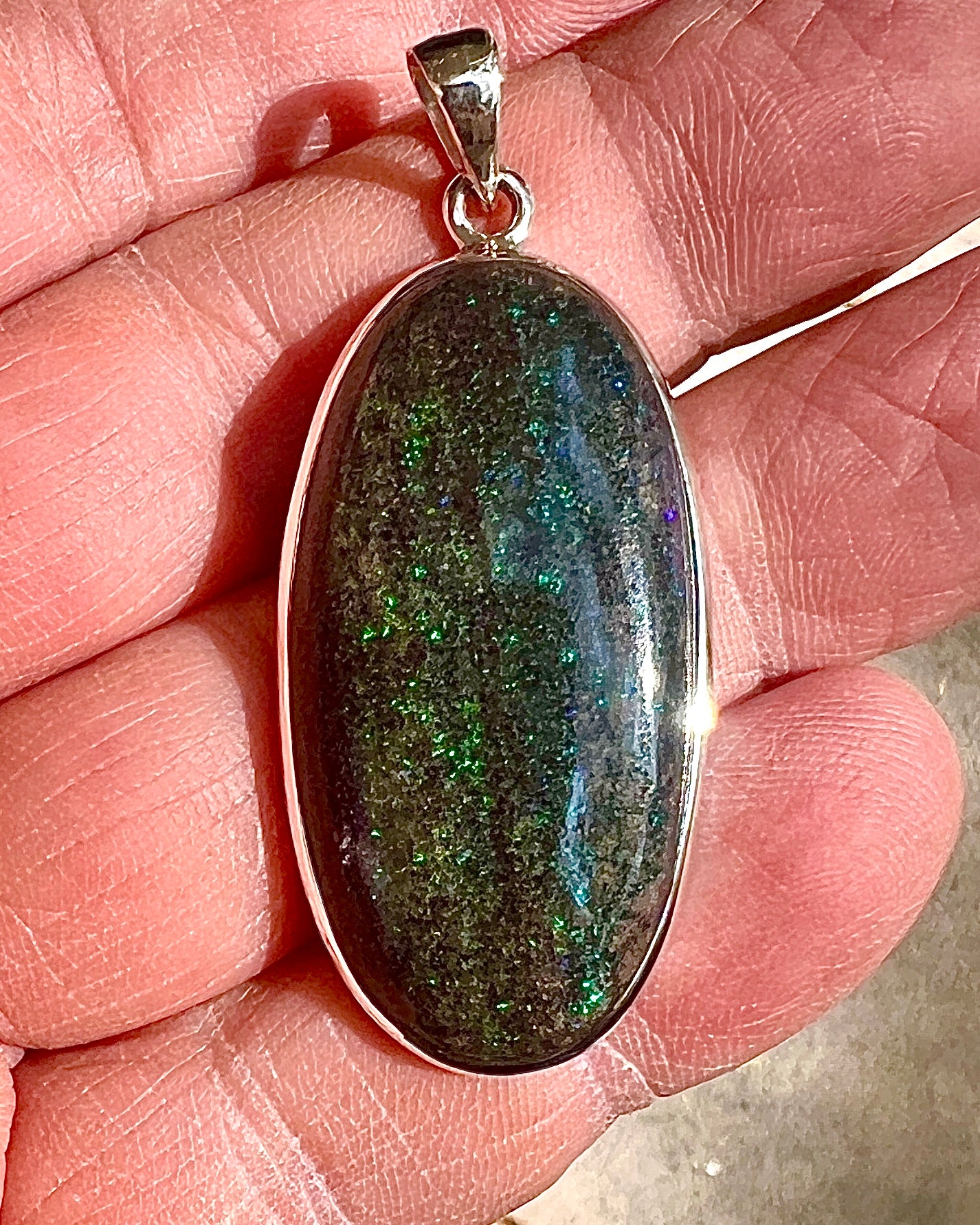 Andamooka Opal in 0.925 Silver