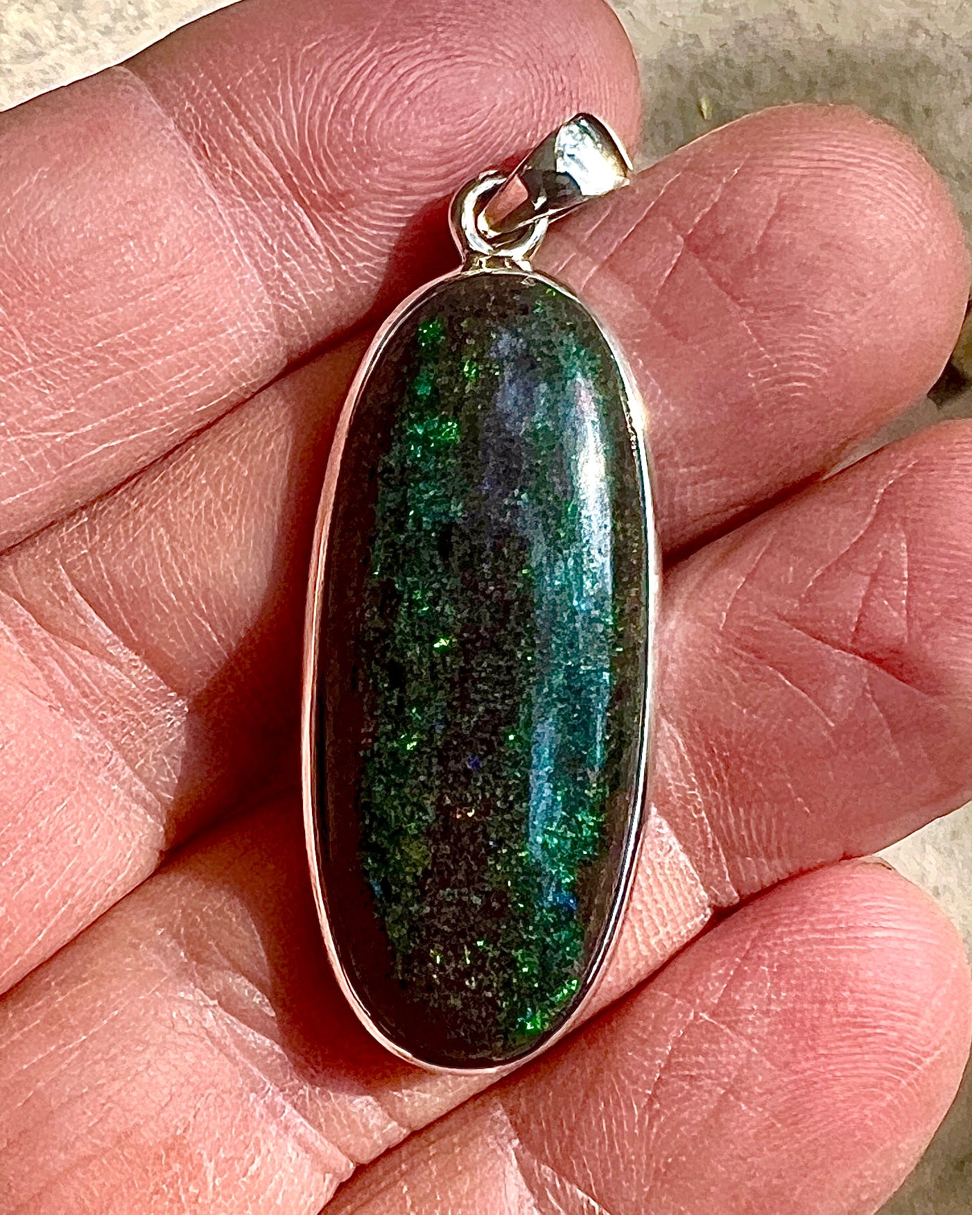 Andamooka Opal in 0.925 Silver