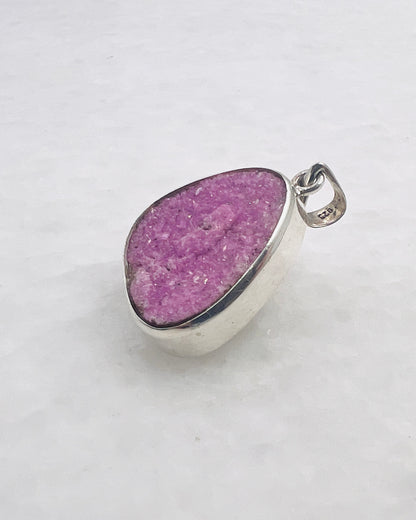 Pink Cobalt Drusy in 0.925 Silver