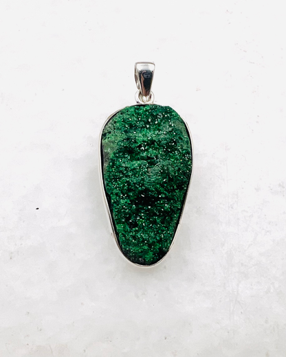 Uvarovite Drusy in 0.925 Silver