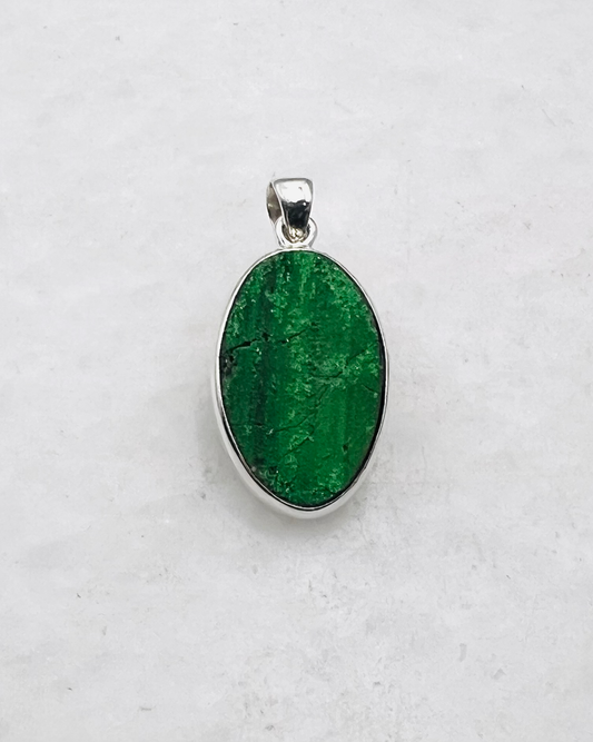 Uvarovite Drusy in 0.925 Silver
