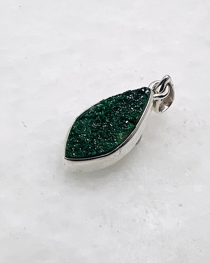 Uvarovite Drusy in 0.925 Silver