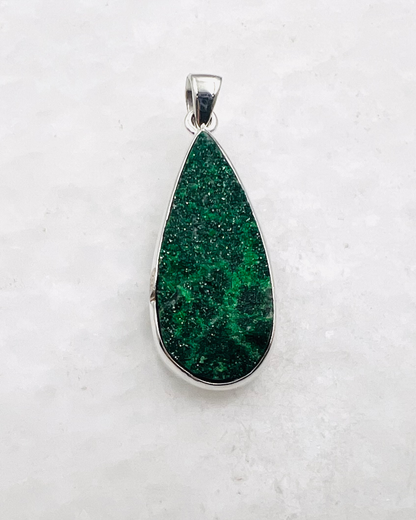 Uvarovite Drusy in 0.925 Silver