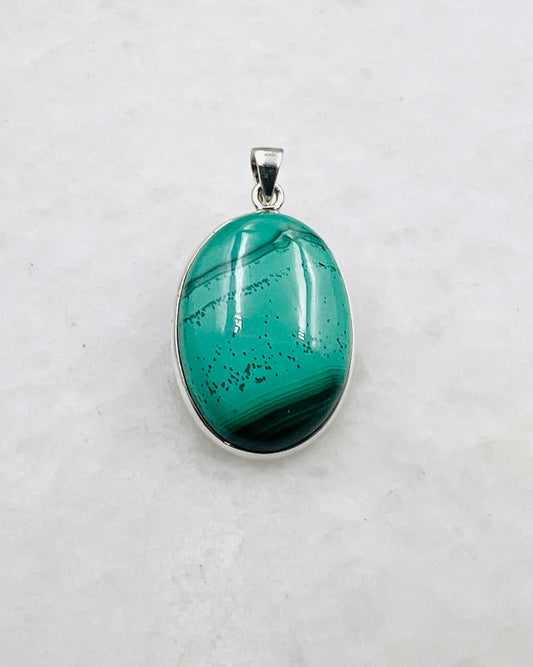 Malachite in 0.925 Silver