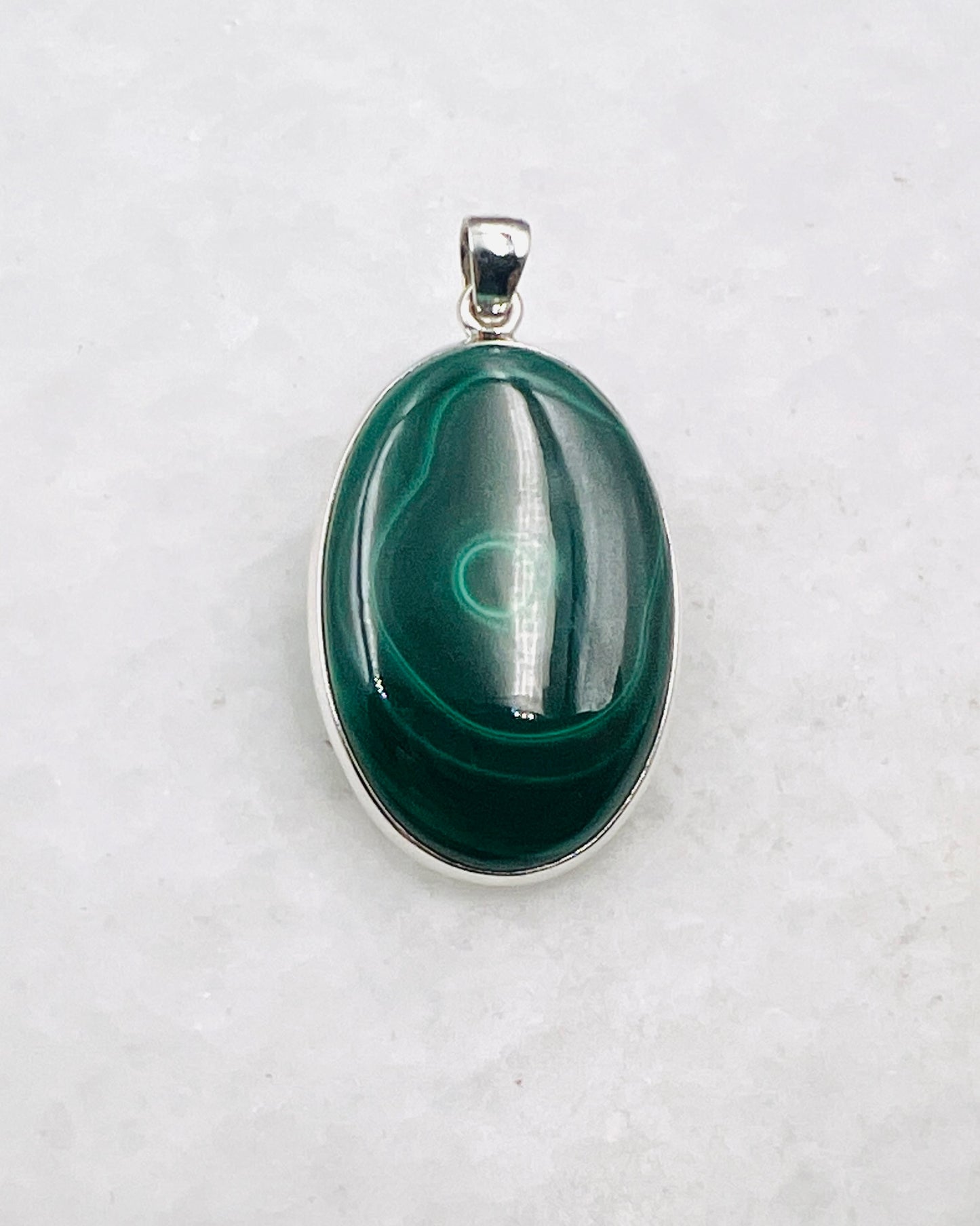 Malachite in 0.925 Silver