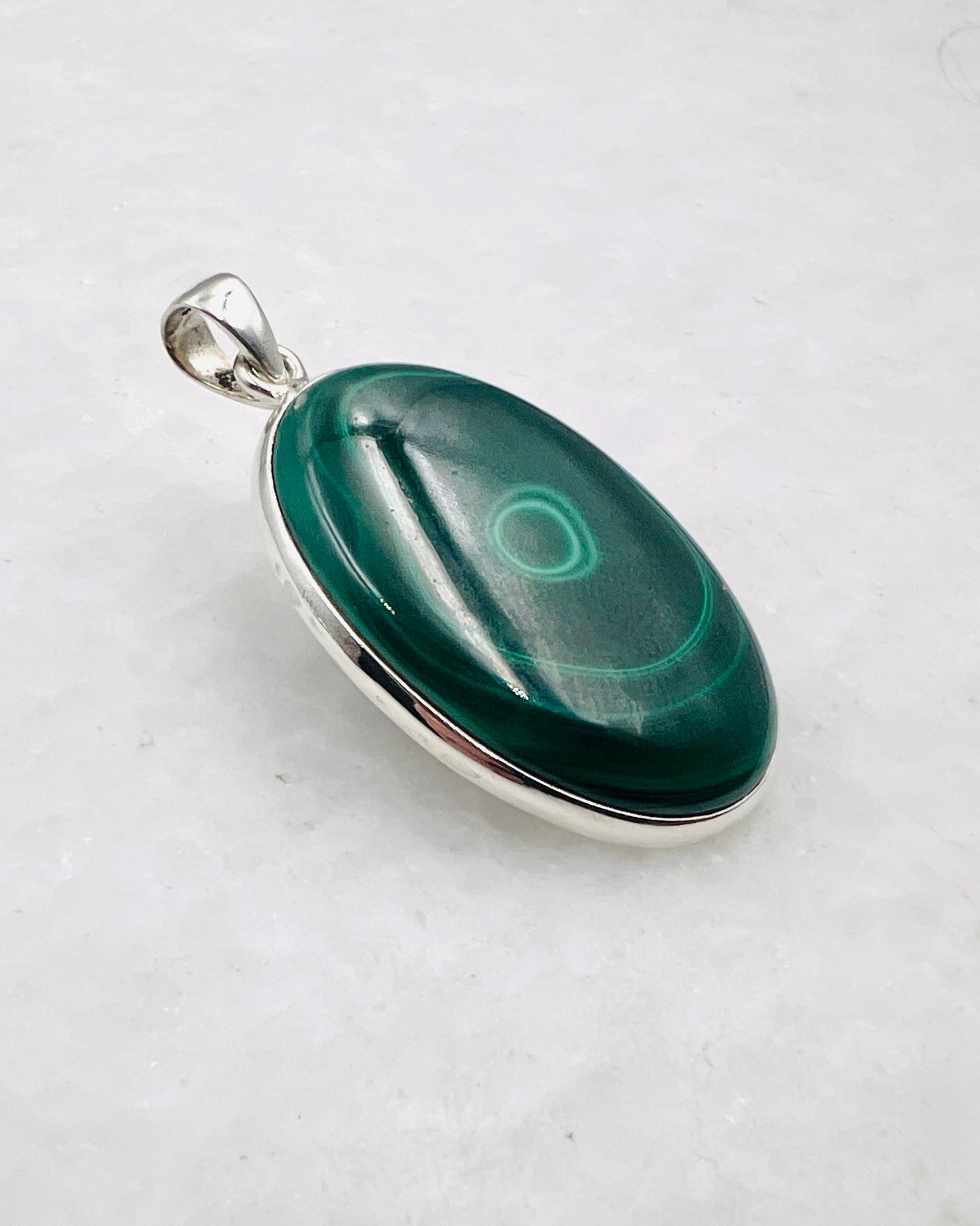 Malachite in 0.925 Silver