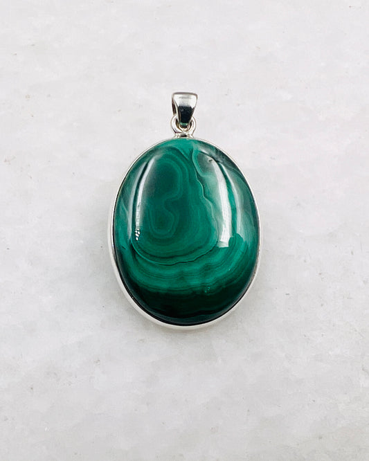 Malachite in 0.925 Silver