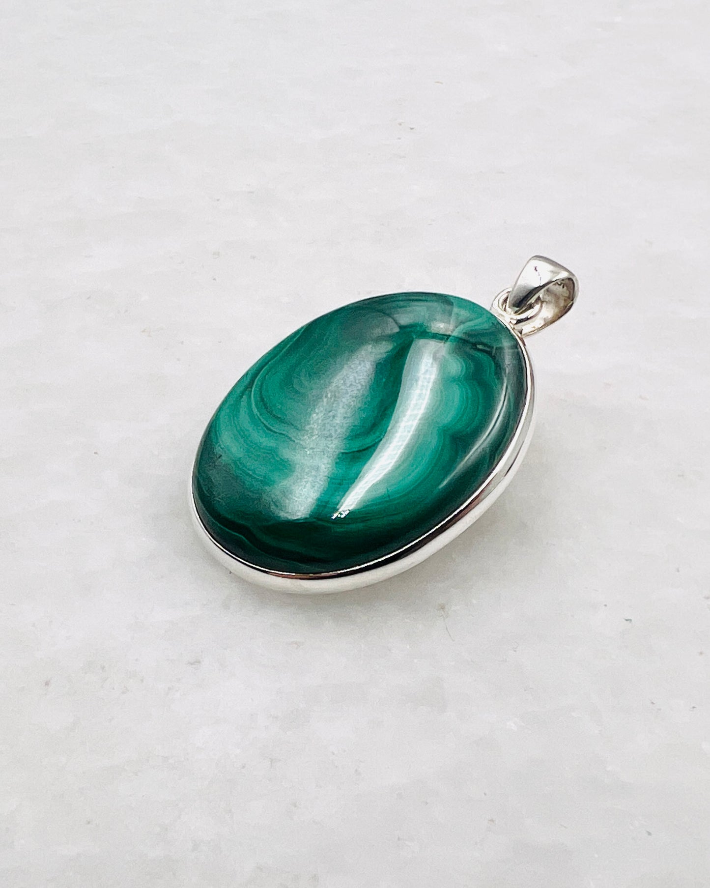 Malachite in 0.925 Silver