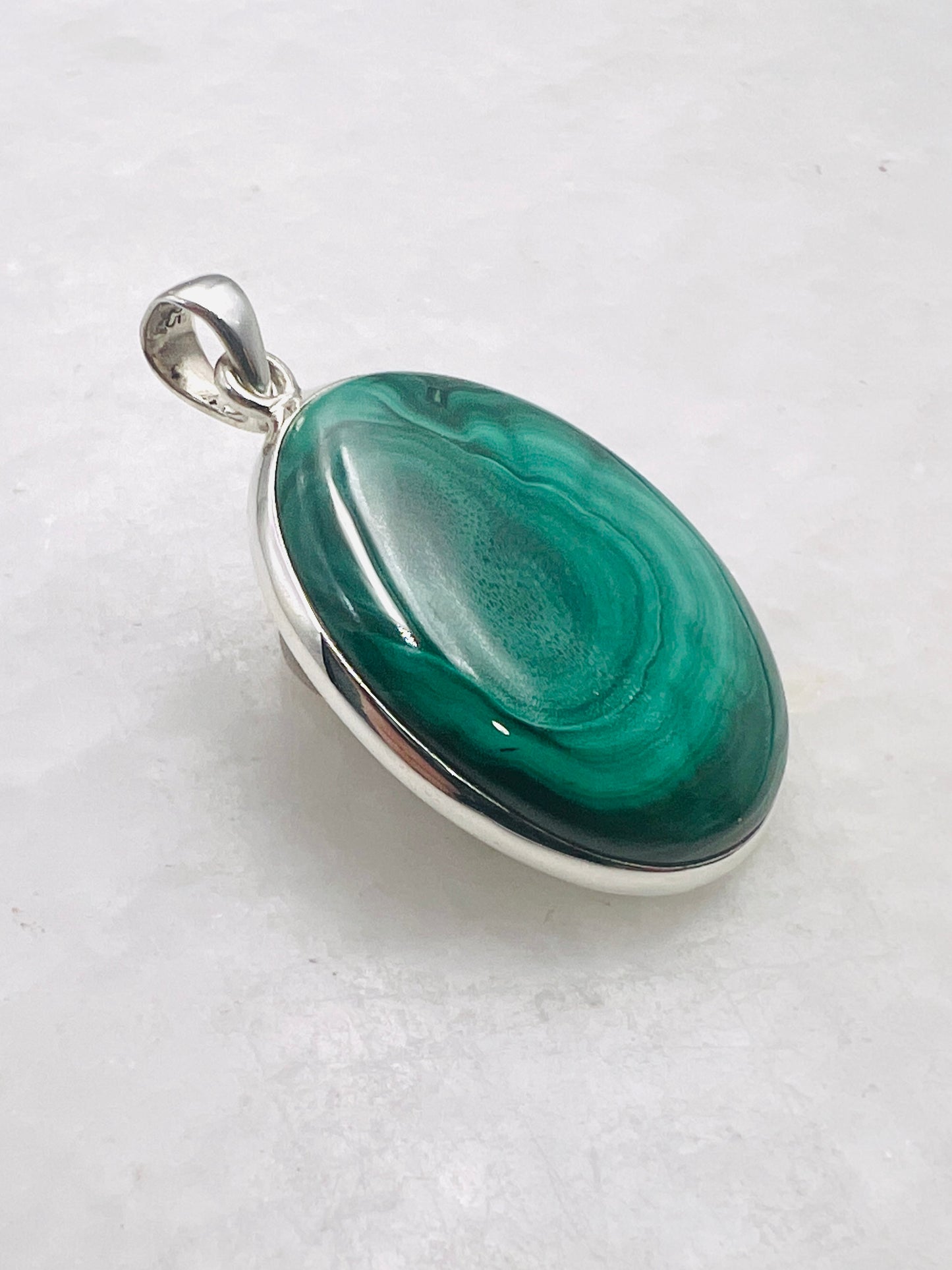 Malachite in 0.925 Silver