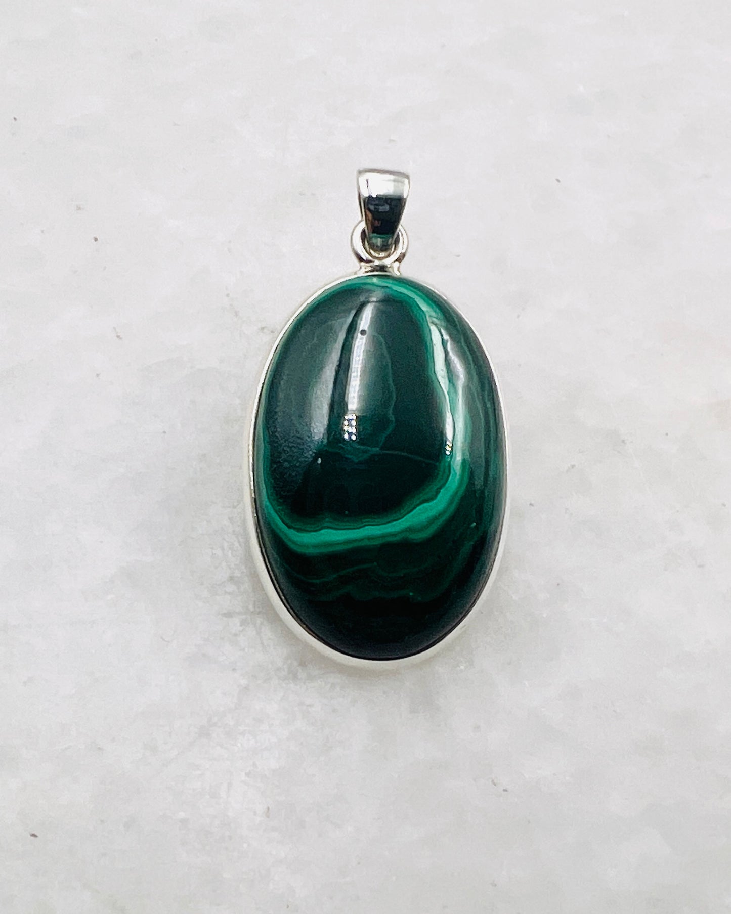 Malachite in 0.925 Silver
