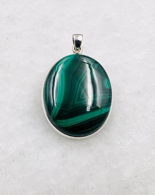 Malachite in 0.925 Silver
