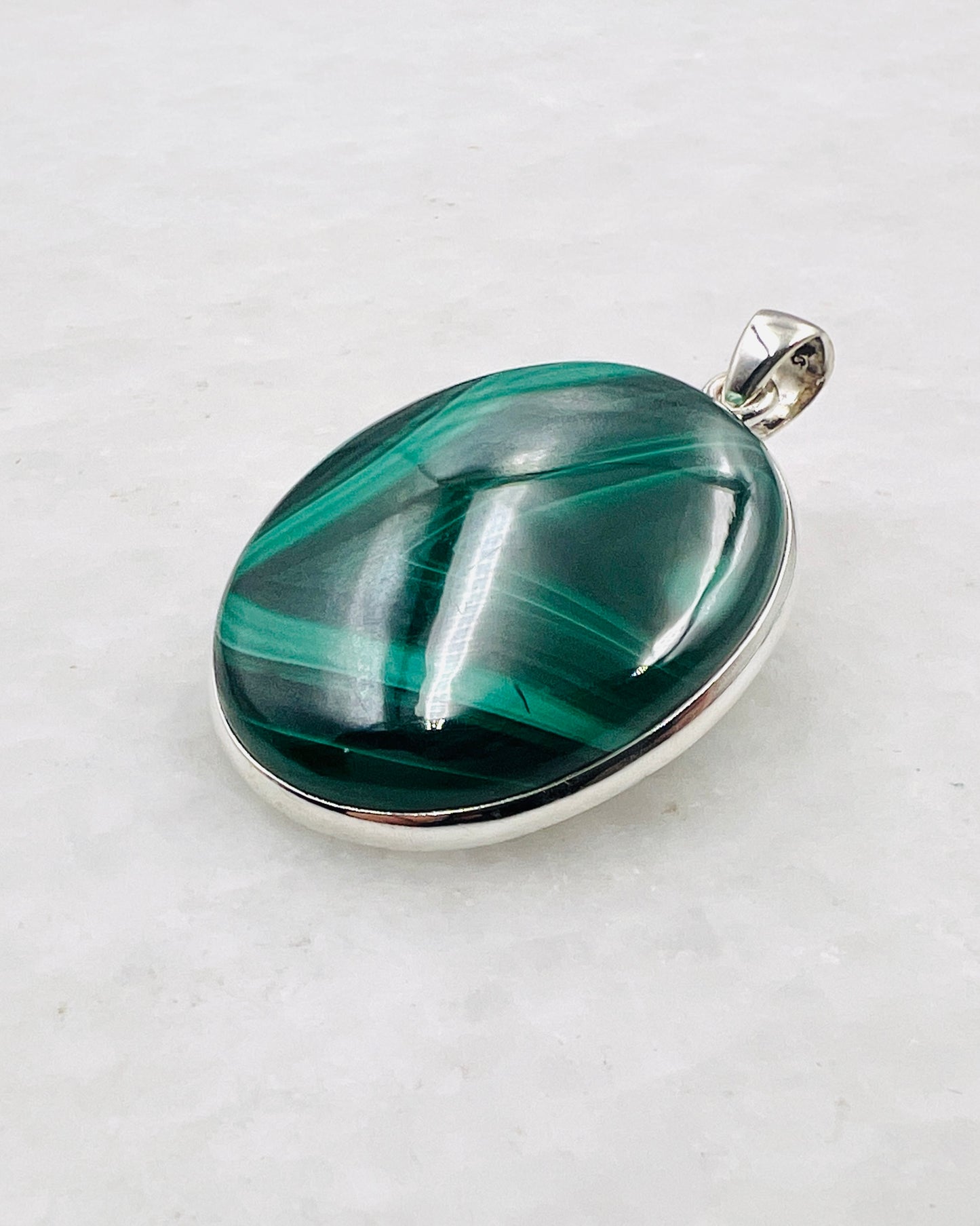 Malachite in 0.925 Silver