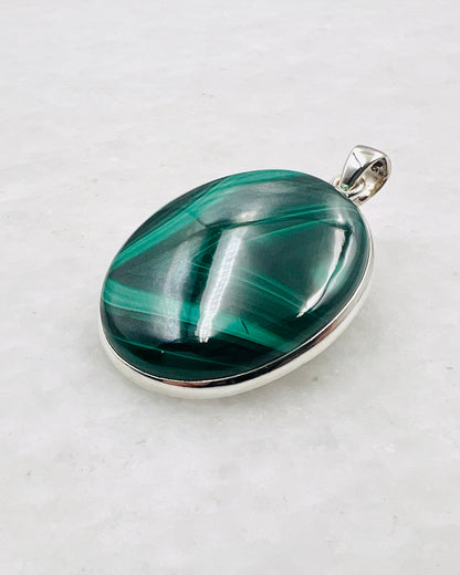 Malachite in 0.925 Silver