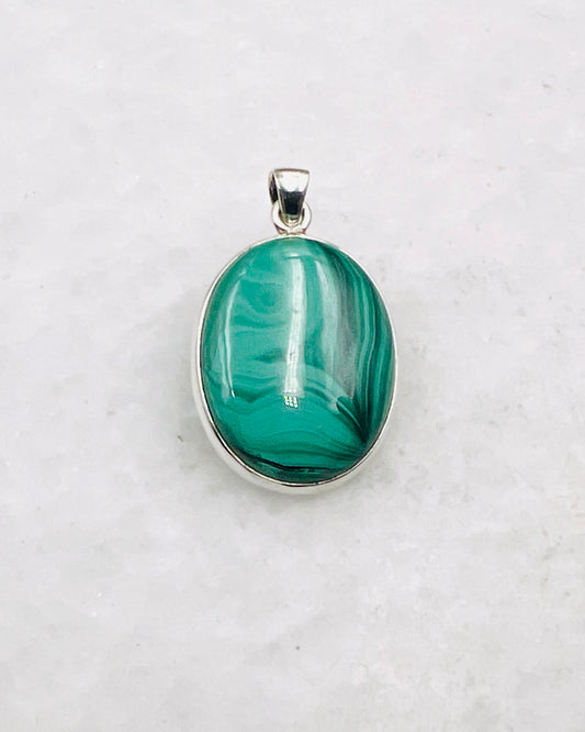 Malachite in 0.925 Silver