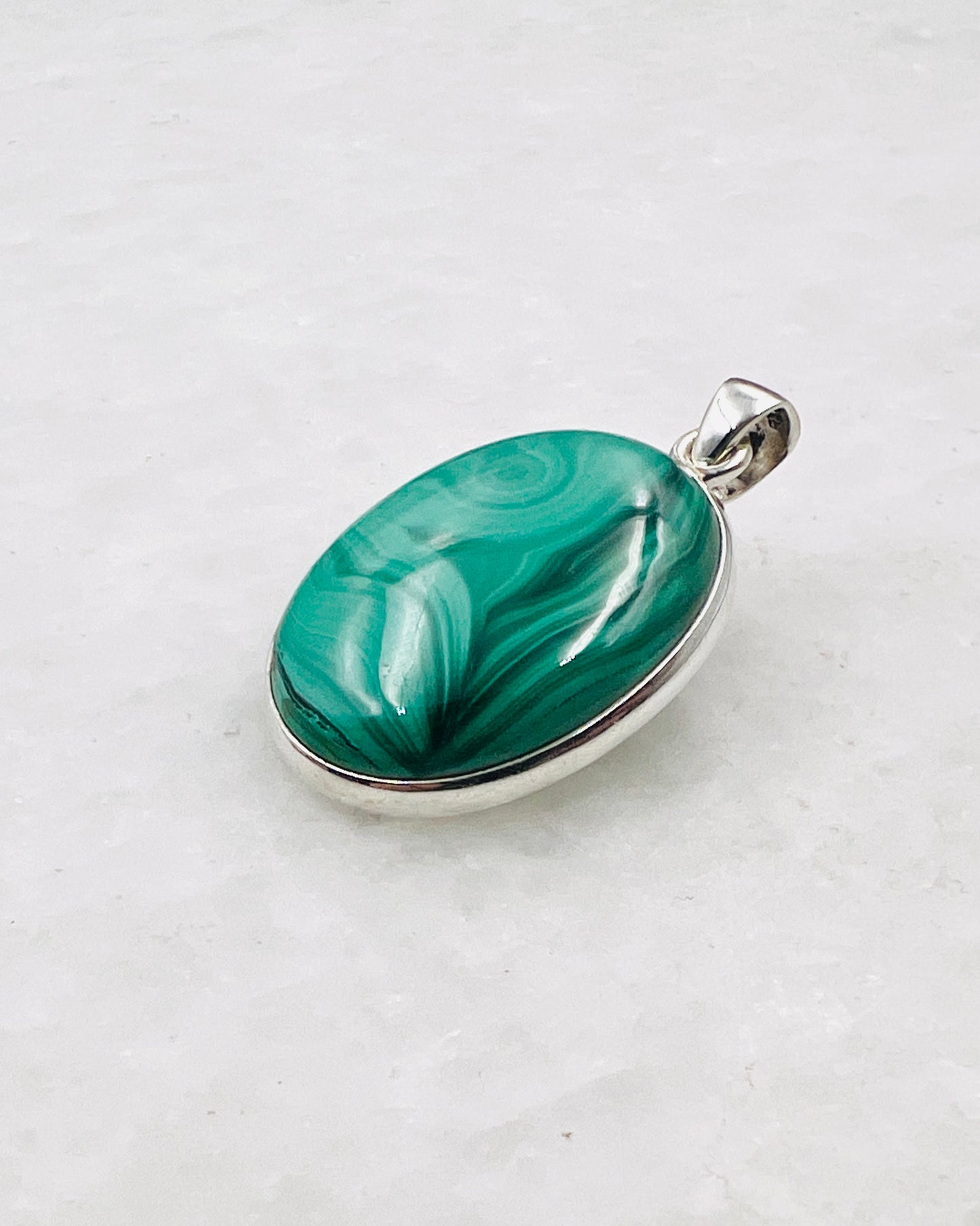Malachite in 0.925 Silver