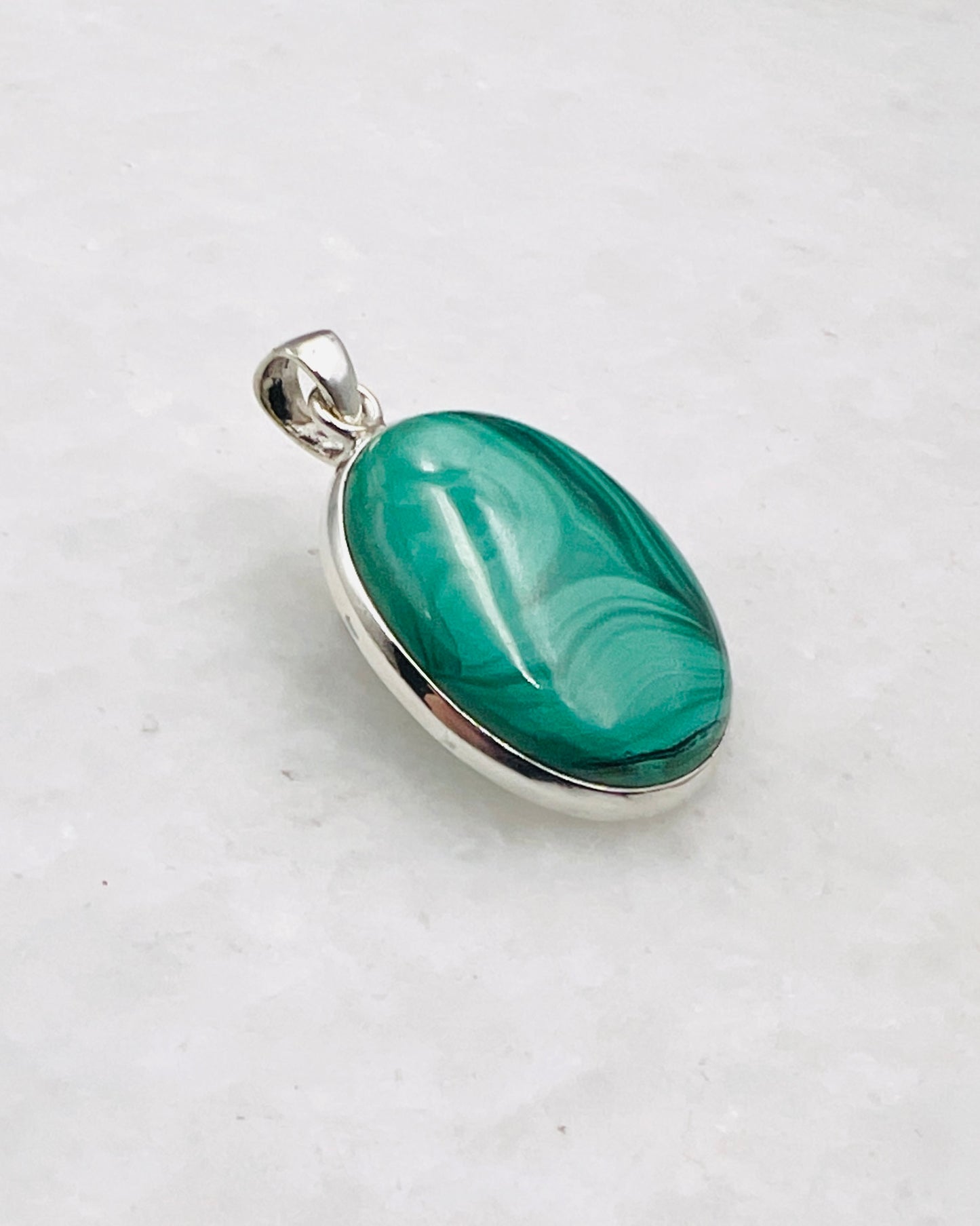 Malachite in 0.925 Silver