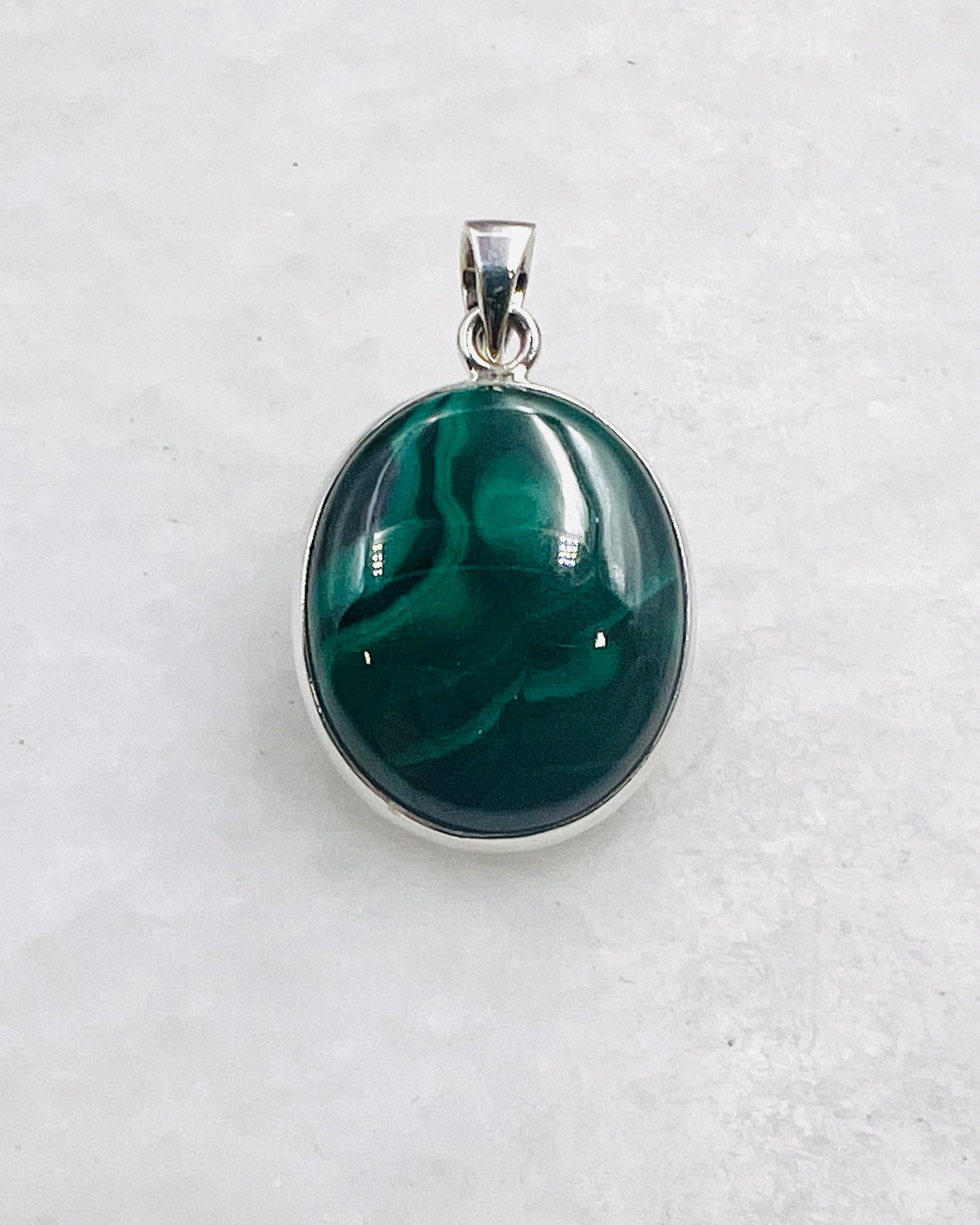 Malachite in 0.925 Silver